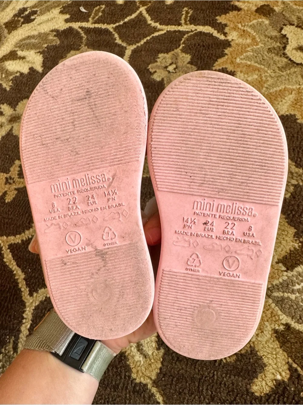 Mini Melissa Pink Sandals with Sparkle Straps